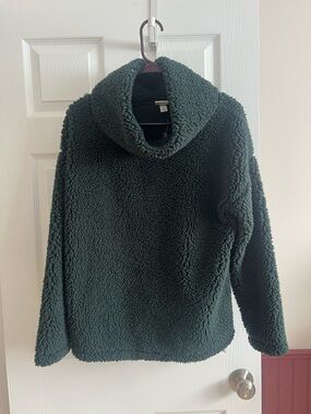 a new day Dark Green Sherpa Cowl Neck Sweater